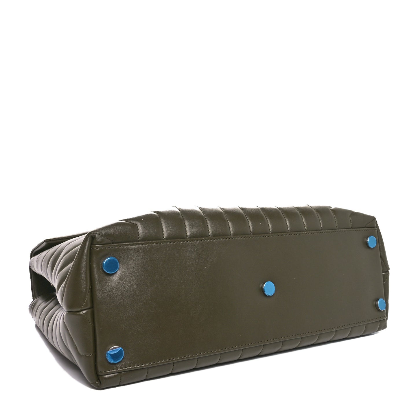 Calfskin Y Quilted Monogram Large Loulou Chain Satchel Kaki Fonce