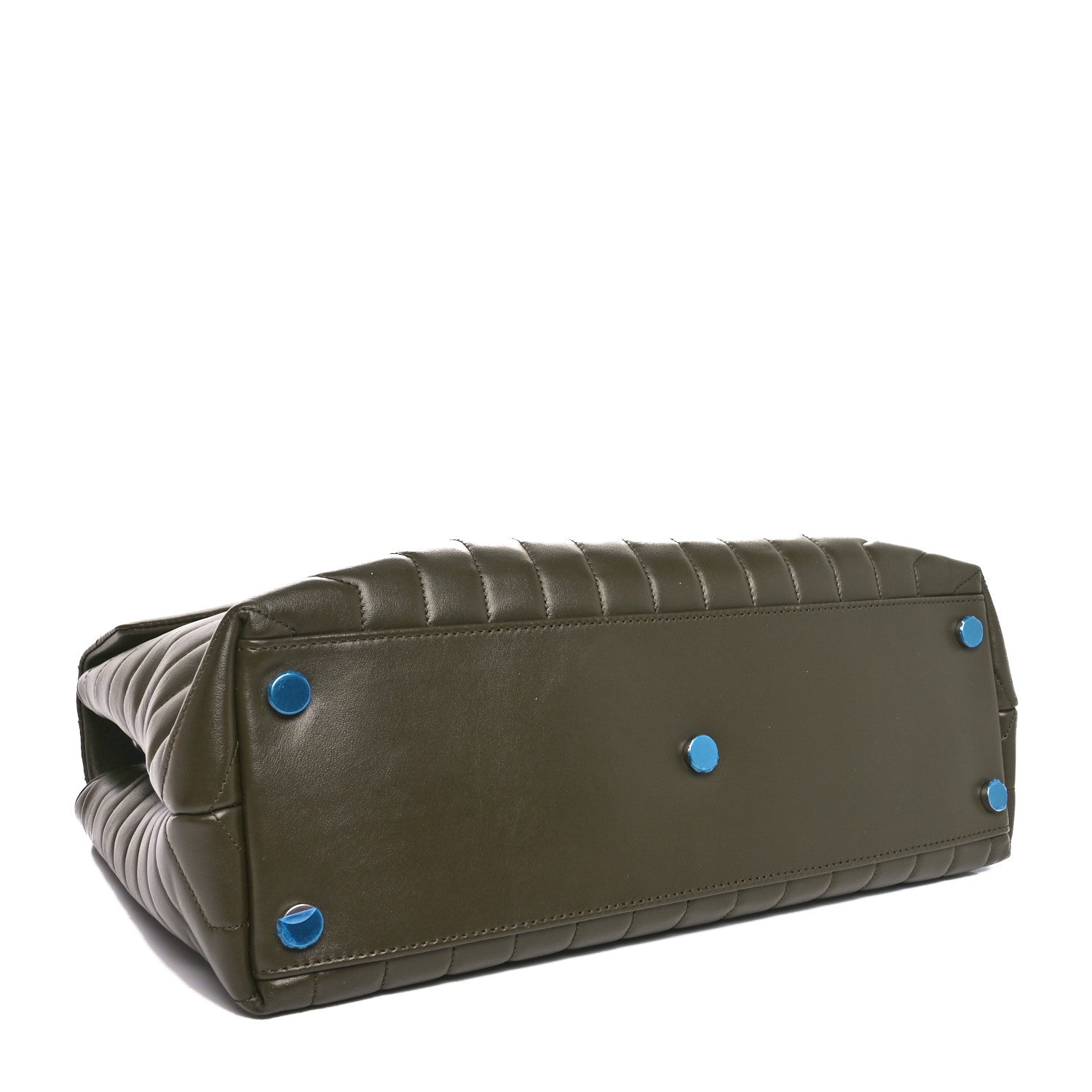 Saint Laurent Calfskin Y Quilted Monogram Large Loulou Chain Satchel Kaki Fonce 4 of 10