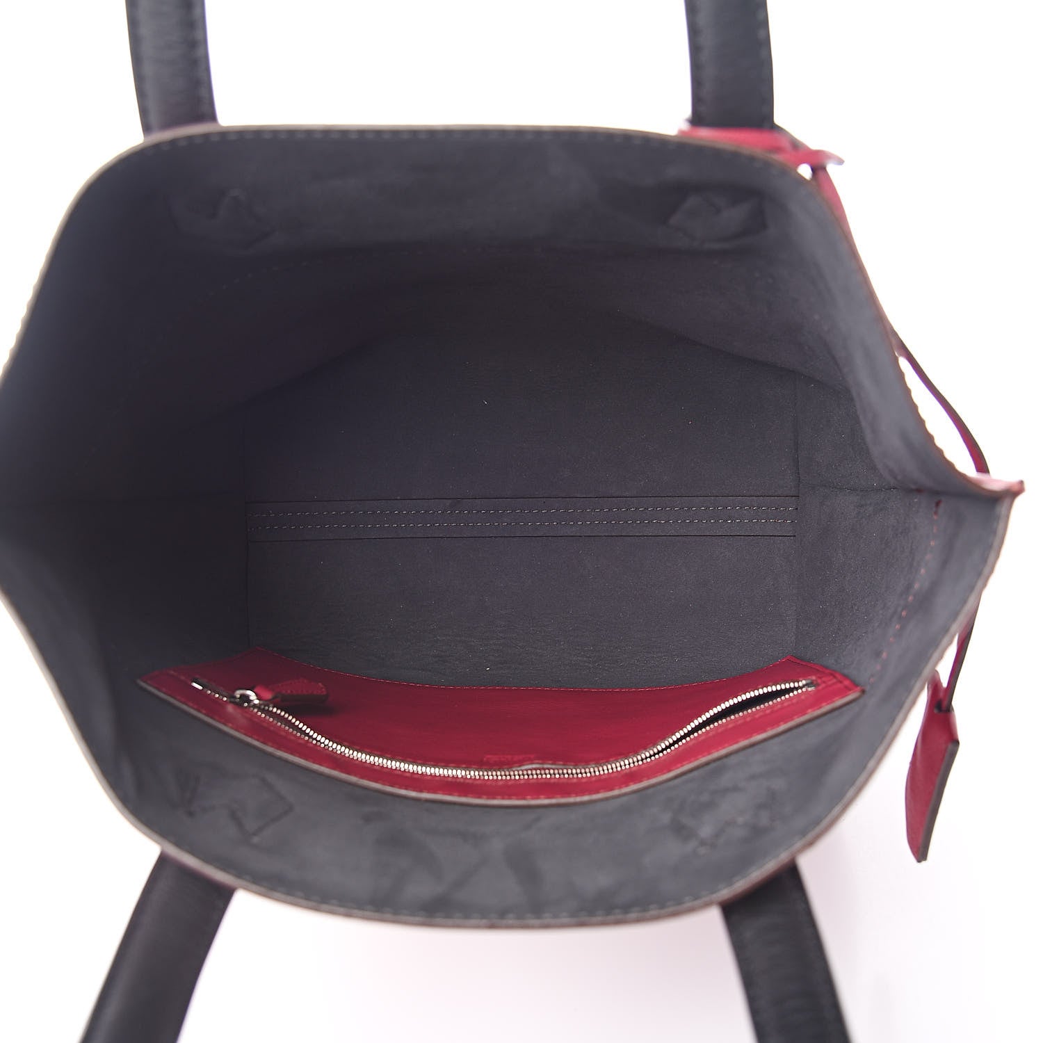 Fendi Vitello Small Shopper Tote Amarena Black Asfalto 5 of 9
