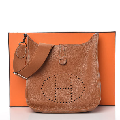 Hermes Taurillon Clemence Evelyne III PM Gold 10 of 10