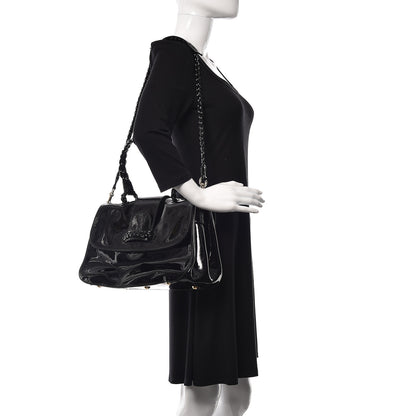 Valentino Garavani Patent Histoire Flap Black 3 of 11