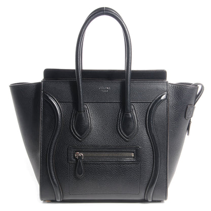 Celine Drummed Calfskin Micro Luggage Black 1 of 9