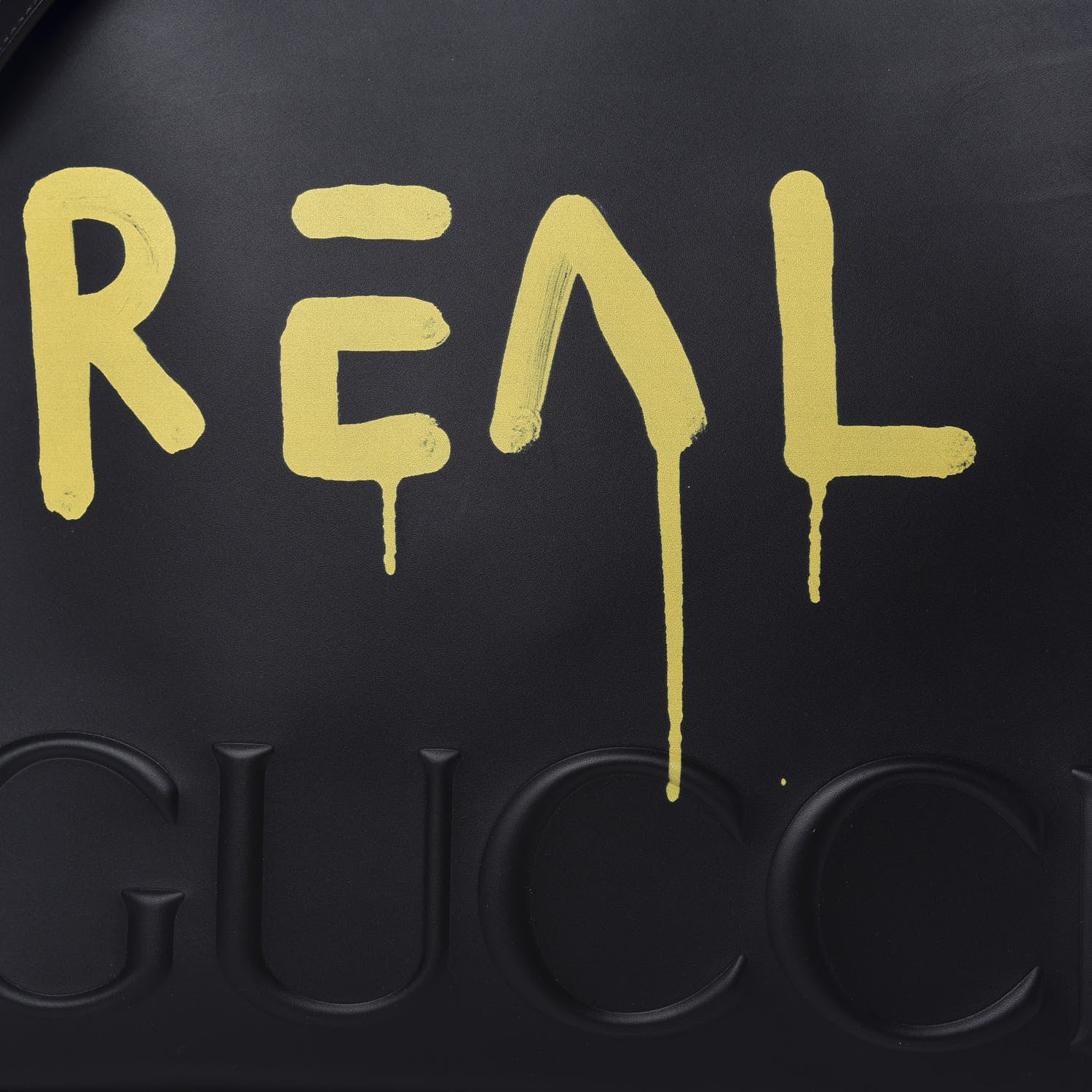 Gucci Calfskin GucciGhost Real Medium XL Tote Black Yellow 12 of 12
