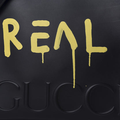 Gucci Calfskin GucciGhost Real Medium XL Tote Black Yellow 12 of 12