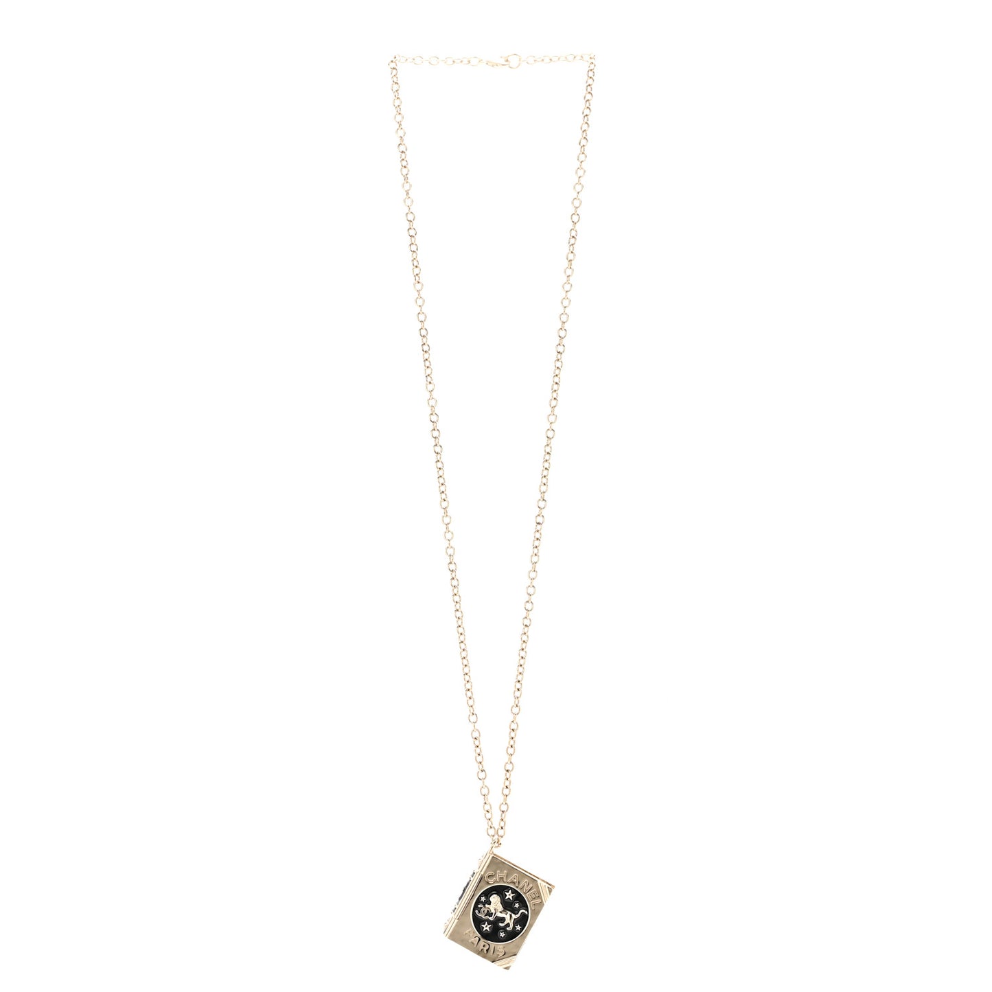 Metal Long Necklace Gold Black