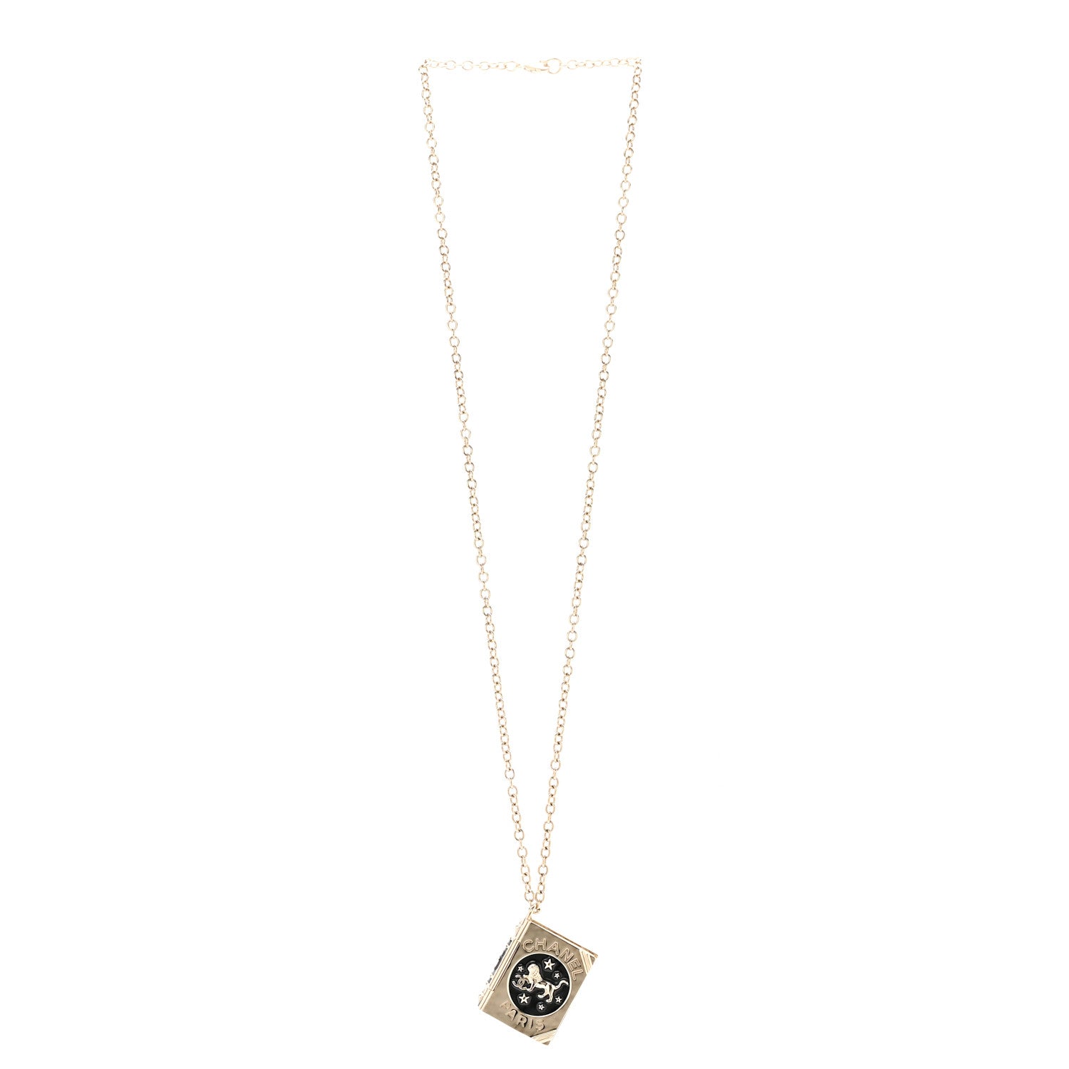 Chanel Metal Long Necklace Gold Black 3 of 5