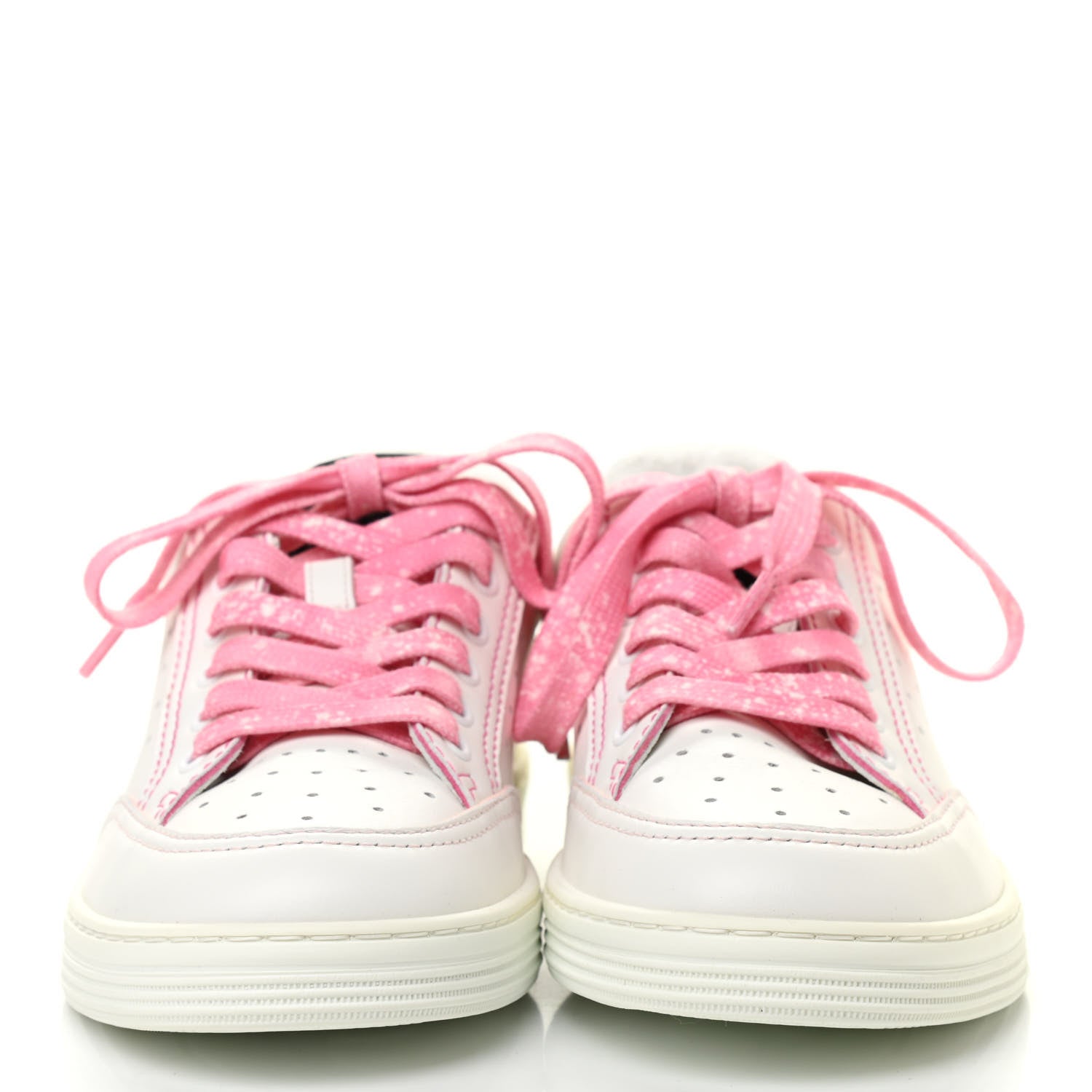 Chanel Calfskin Womens Logo Sneakers 36 White Pink 2 of 8