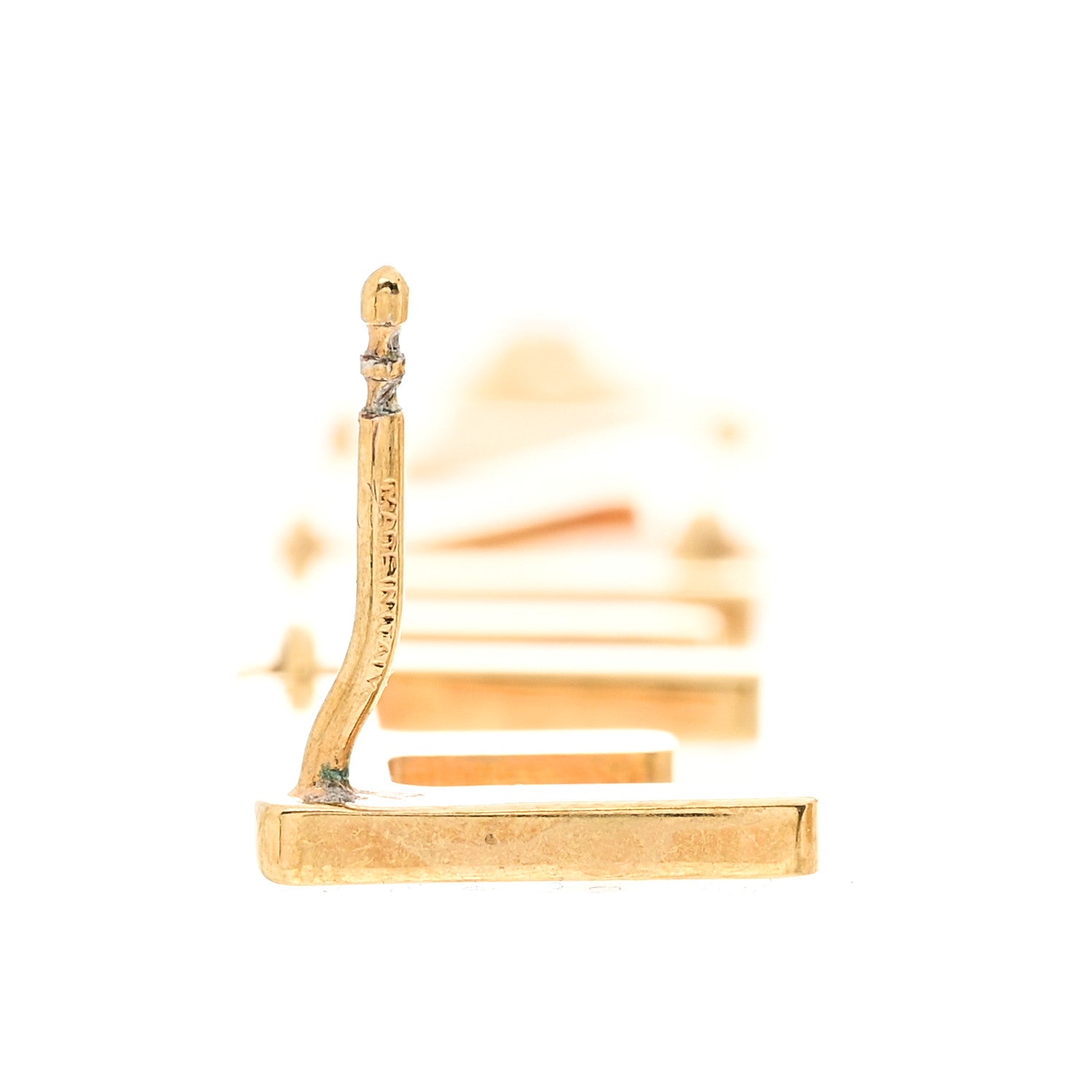 Fendi Metal Signature Earrings Gold 5 of 6