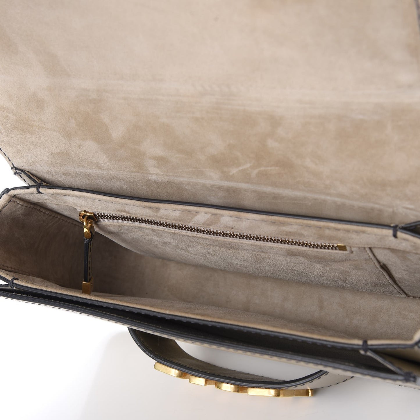 Metallic Smooth Calfskin Dio(r)evolution Flap Bag Gold