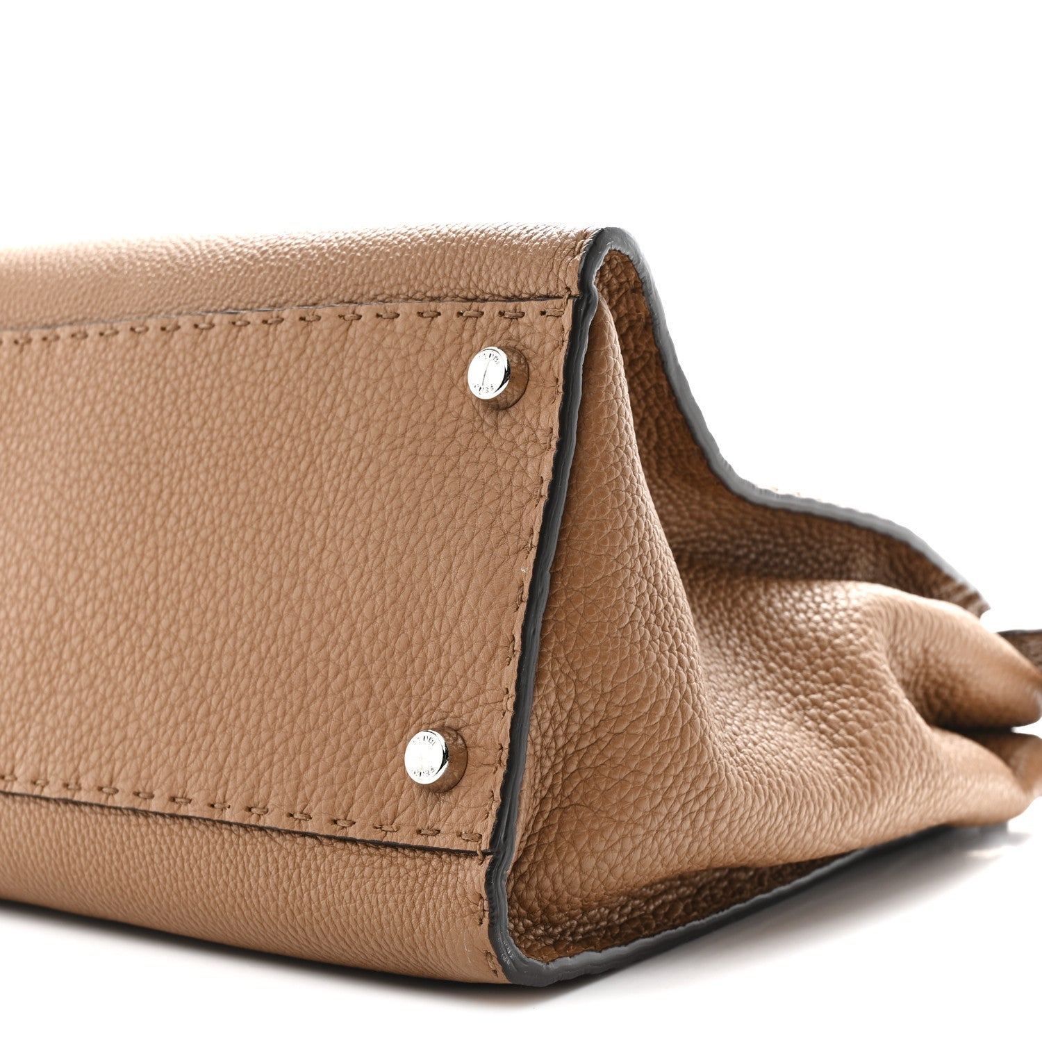 Fendi Cuoio Romano Selleria Bi-Color Large Peekaboo Iconic Satchel  Mou Deserto 11 of 11