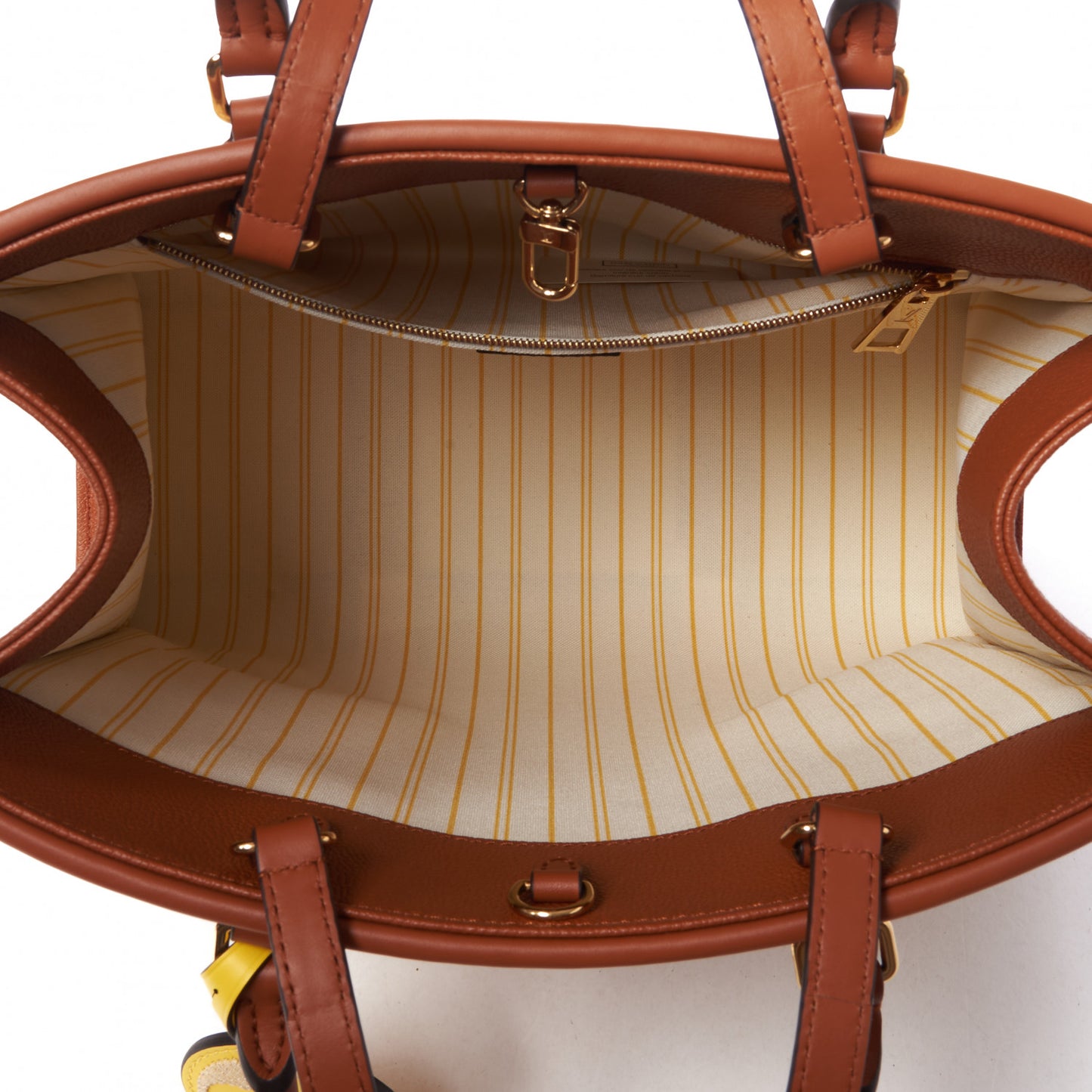 Raffia Calfskin Monogram Giant Onthego MM Tan