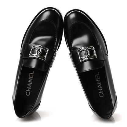 Chanel Calfskin Metal CC Loafers 40 Black 2 of 9