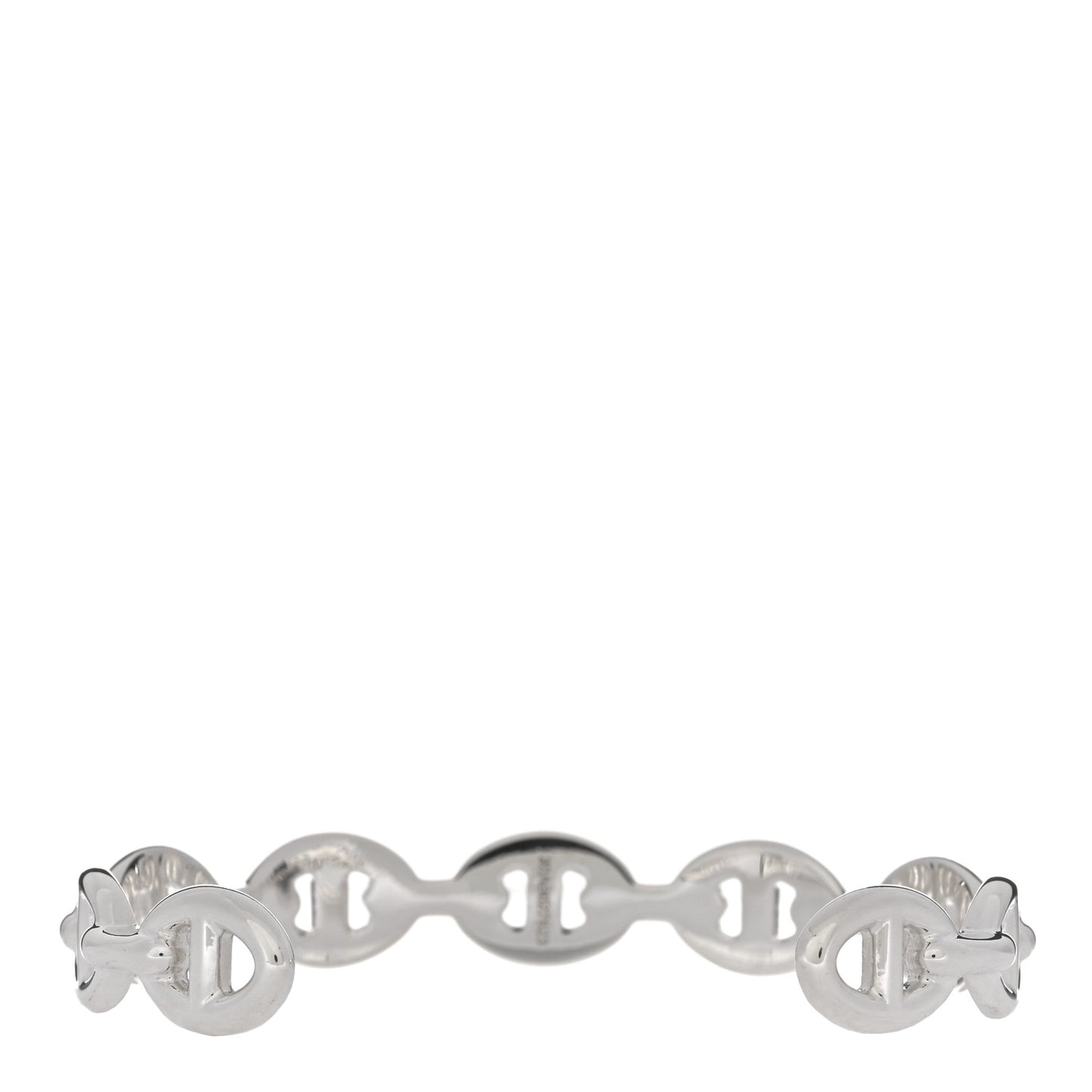 Sterling Silver MM Chaine d'Ancre Enchainee Cuff Bracelet SH