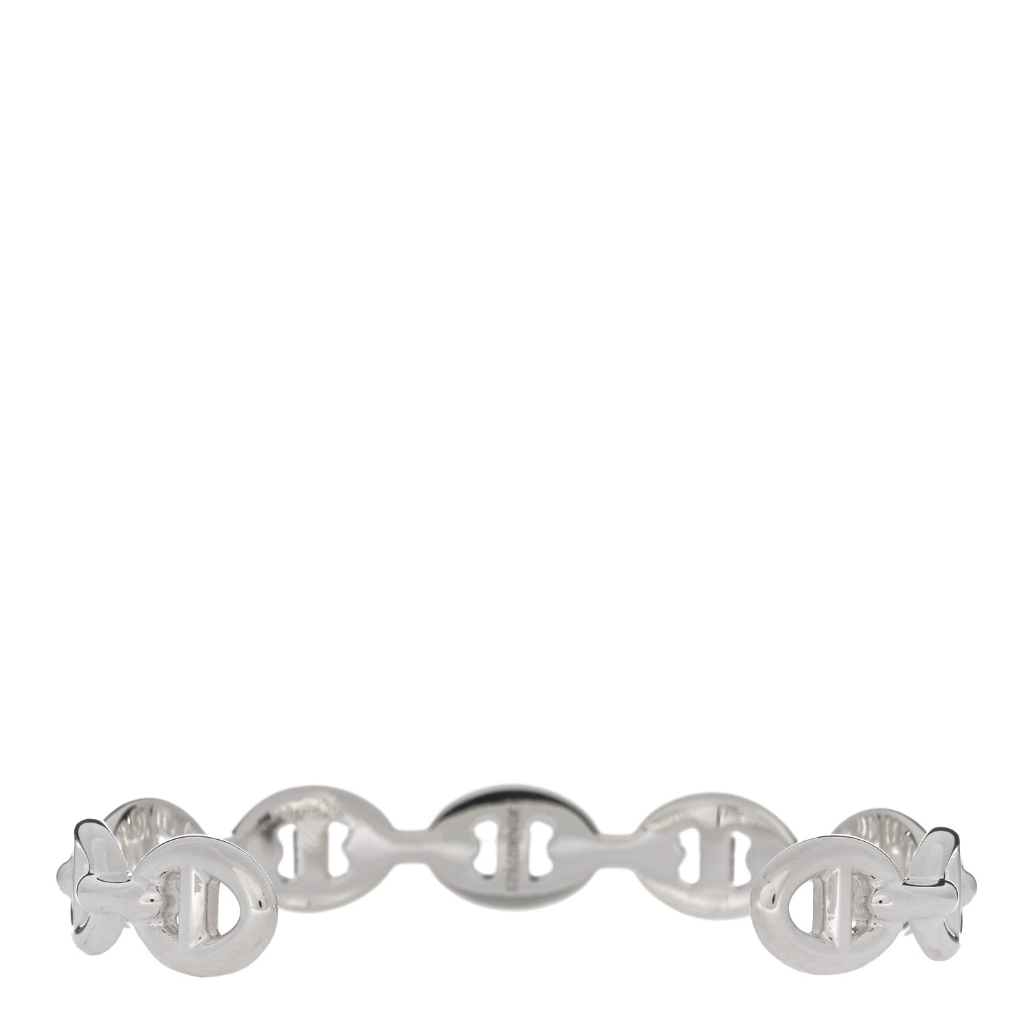 Hermes Sterling Silver MM Chaine d'Ancre Enchainee Cuff Bracelet SH 2 of 3