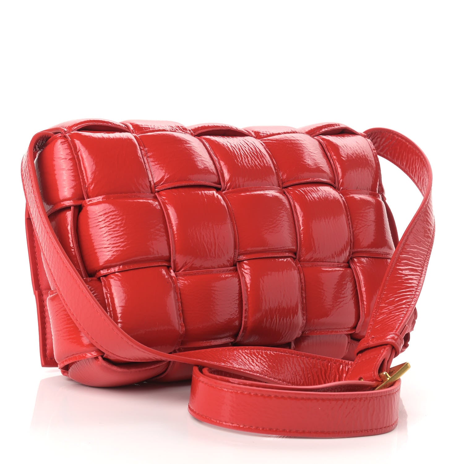 Bottega Veneta Textured Deerskin Maxi Intrecciato Padded Cassette Crossbody Bag Chili 3 of 9
