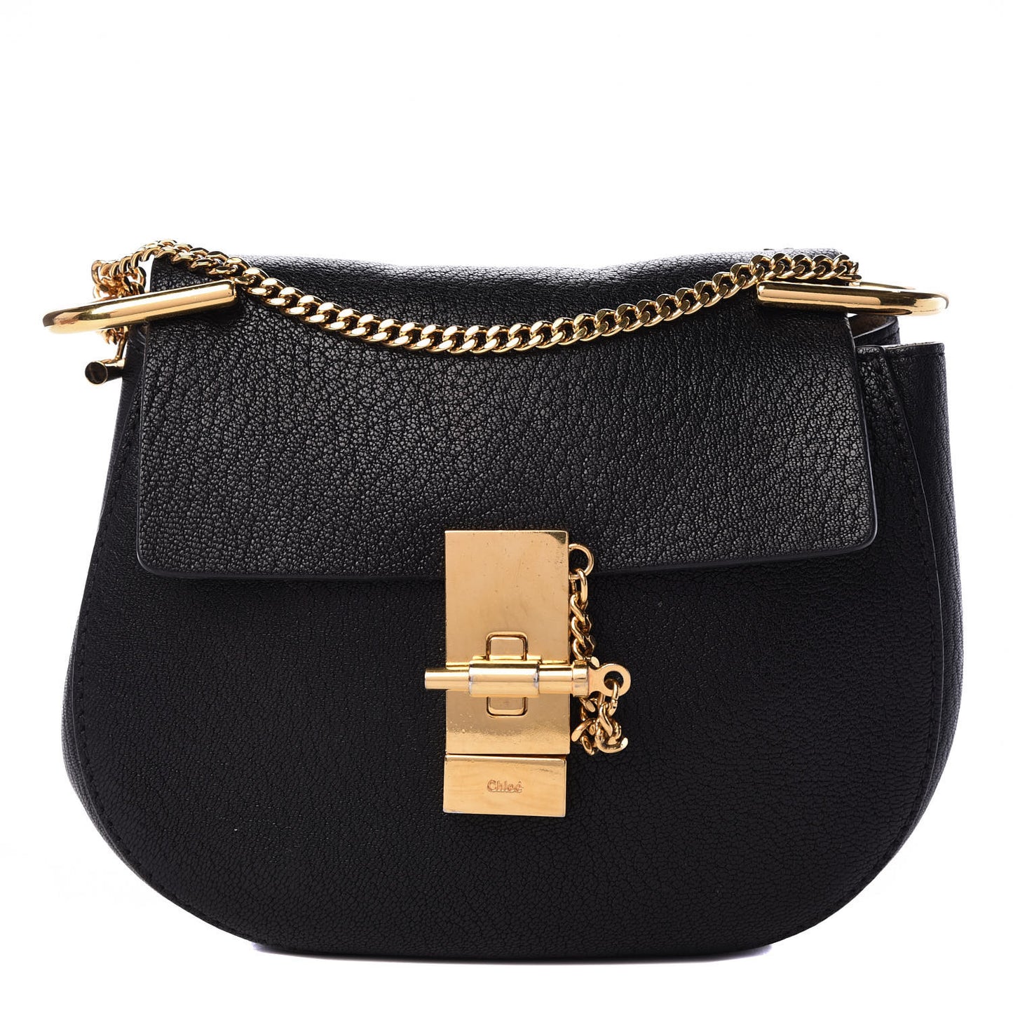 Grained Lambskin Mini Drew Shoulder Bag Black