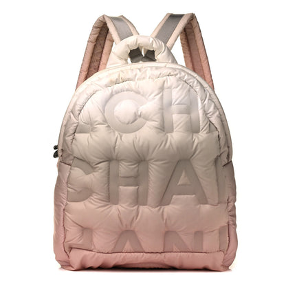 Chanel Nylon Embossed Small Doudoune Backpack Pink Grey White 1 of 6