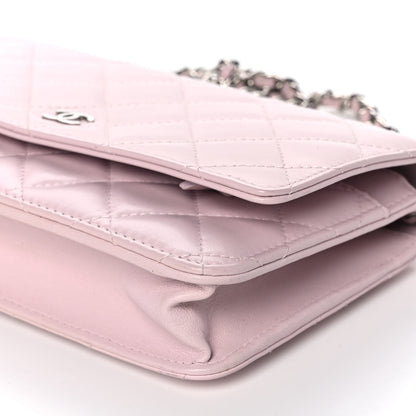 Chanel Lambskin Quilted Wallet On Chain WOC Light Pink 8 of 9