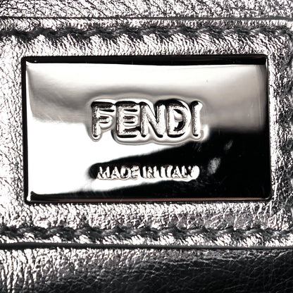 Fendi Vitello Catalan Mirror Medium Peekaboo Iconic Satchel Argento 6 of 14