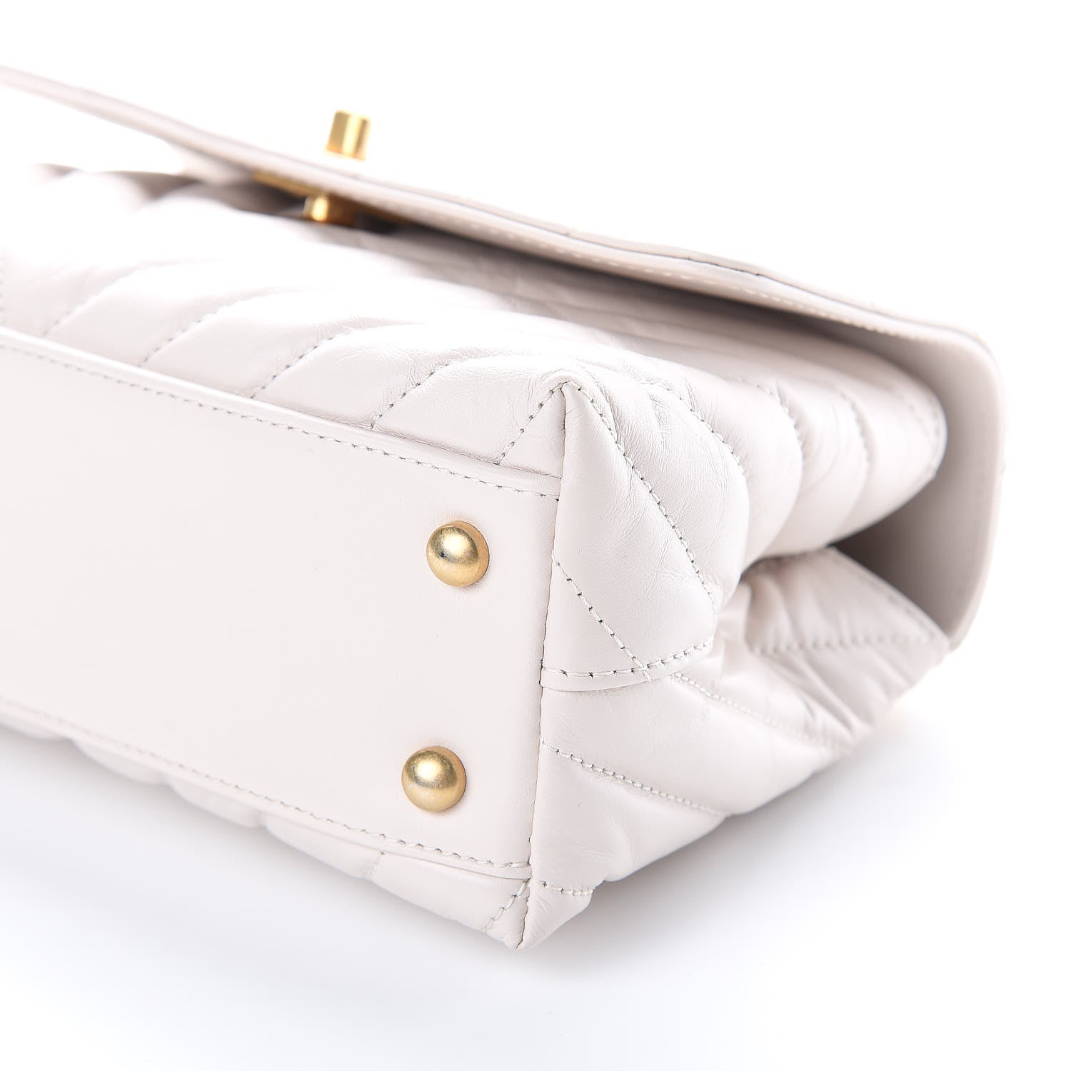 Chanel Calfskin Chevron Quilted Mini Coco Handle Flap Rose Pale 9 of 11
