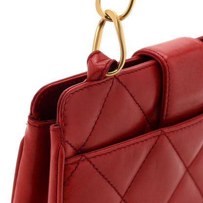 Chanel Lambskin Quilted Clutch Red 15 of 16