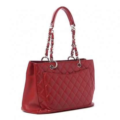 Chanel Caviar Quilted Grand Shopping Tote GST Red 2 of 9