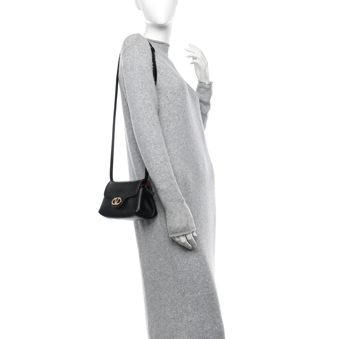 Lambskin Vlogo Mini Crossbody Bag Black