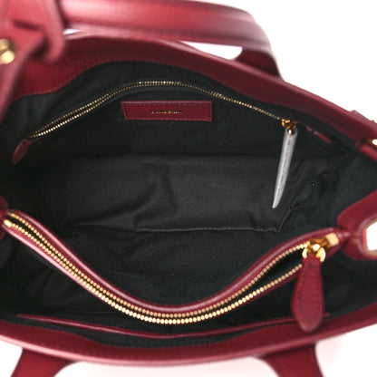 Burberry Grainy Calfskin House Check Medium Banner Tote Mahogany Red 5 of 10
