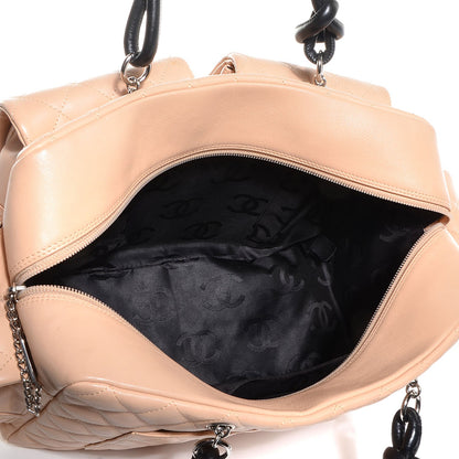 Chanel Calfskin Quilted Large Cambon Multipocket Reporter Beige Black 5 of 7