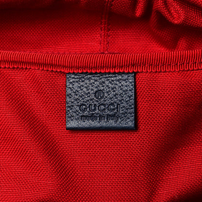 Gucci Covered Wool GG Monogram Large Double Buckle Backpack Navy Red 5 of 10