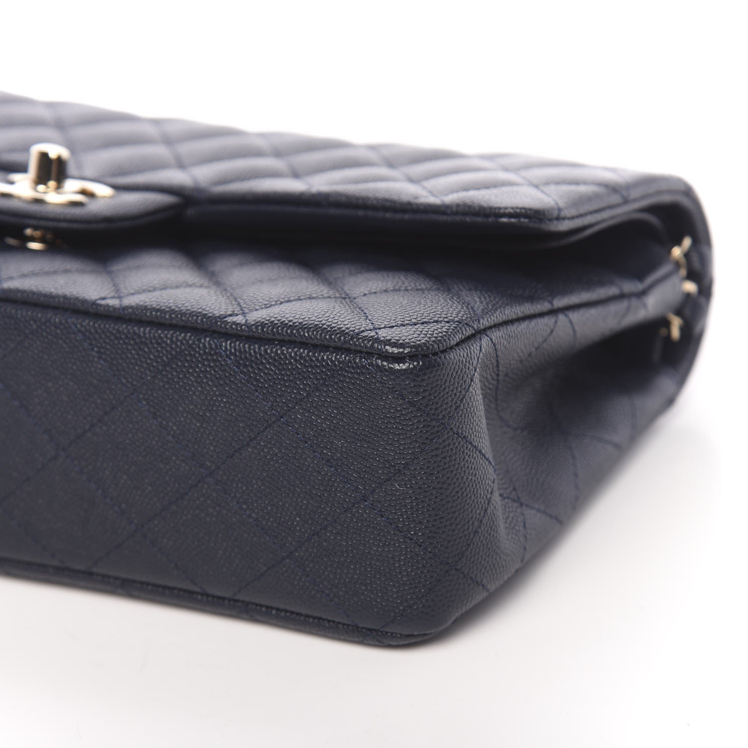 Chanel Caviar Quilted Medium Double Flap Navy 9 of 11