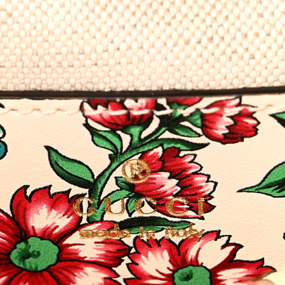 Gucci Calfskin Matelasse Diagonal Brit Roses Print Mini Interlocking G Heart Shoulder Bag  White Multicolor 7 of 12