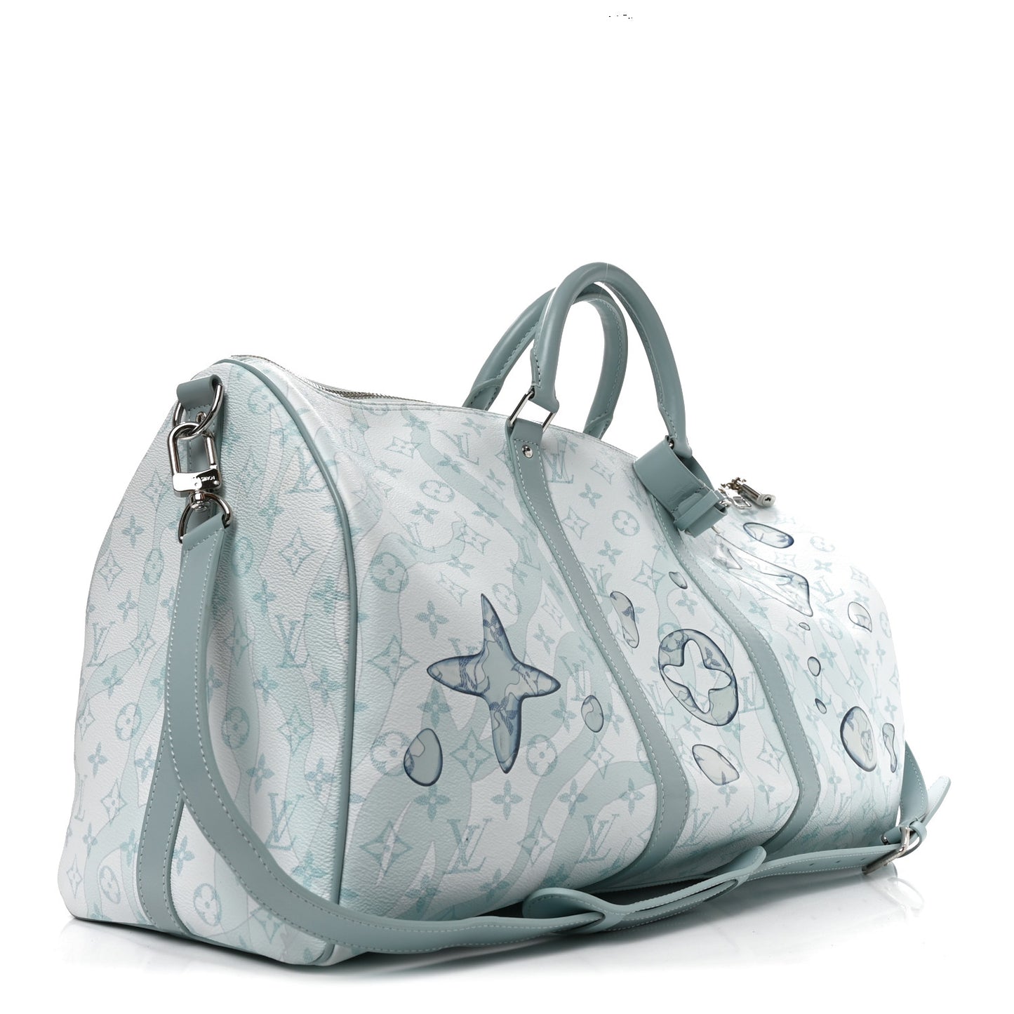 Monogram Aquagarden Keepall Bandouliere 50 Crystal Blue Crystal Blue