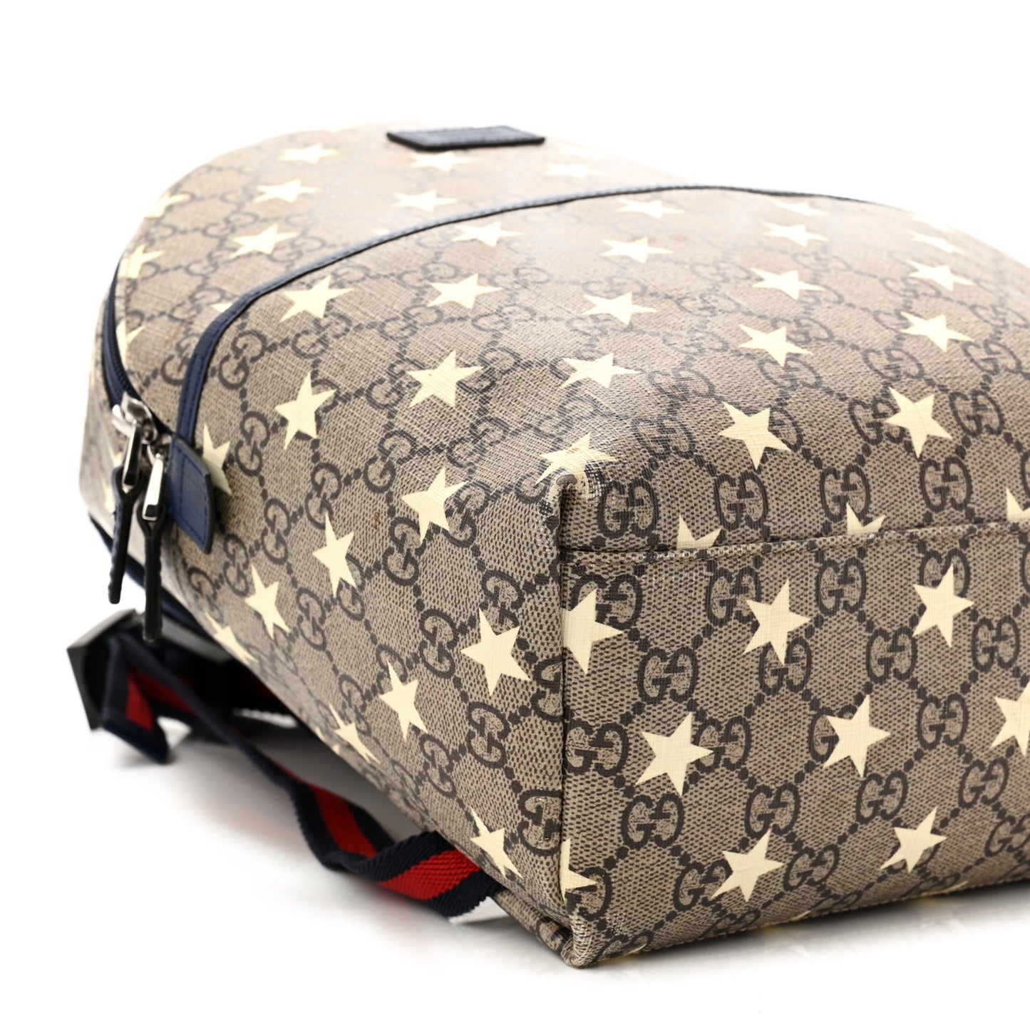 GG Supreme Monogram Stars Childrens Backpack Beige Ebony Yellow Royal