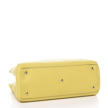 Gucci Pebbled Calfskin Medium Bamboo Shopper Tote Citrus 3 of 9