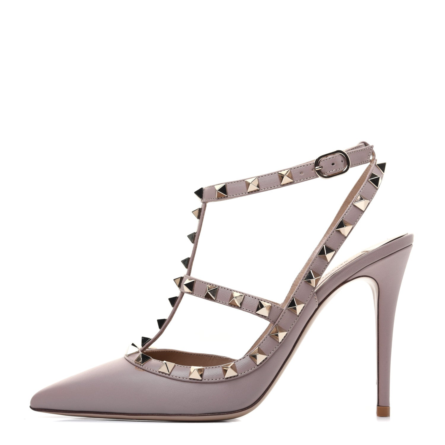 Valentino Garavani Nappa Rockstud Ankle Strap Pumps 38 Poudre 1 of 14