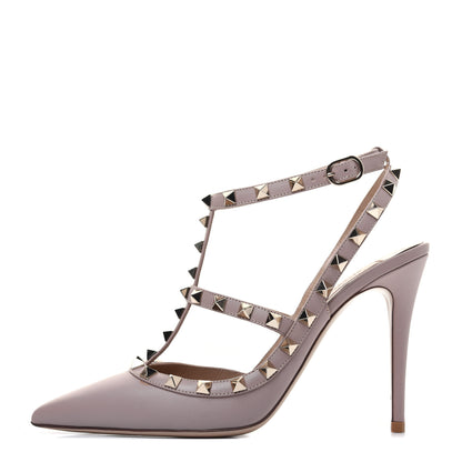 Valentino Garavani Nappa Rockstud Ankle Strap Pumps 38 Poudre 1 of 14