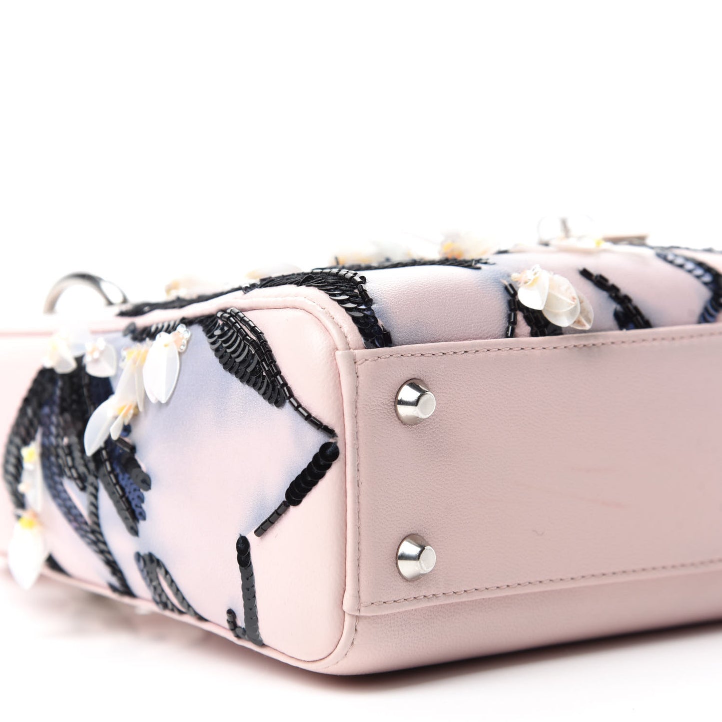Lambskin Sequin Embroidered Mini Lady Dior Pink