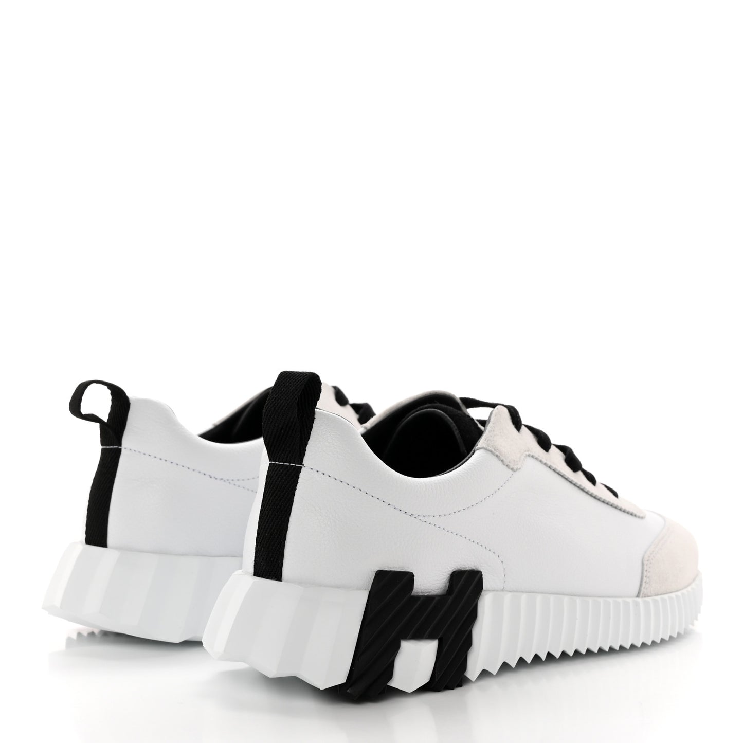 Goatskin Suede Goatskin Bouncing Sneakers 39 White Black