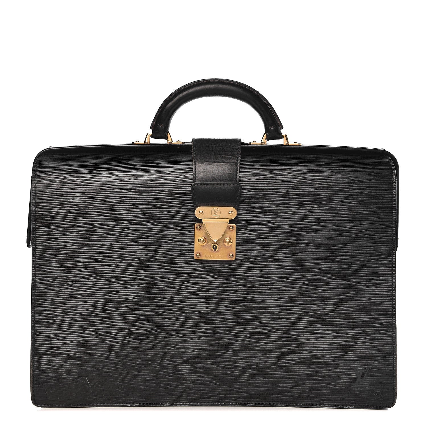 Louis Vuitton Epi Serviette Fermoir Briefcase Black 1 of 23