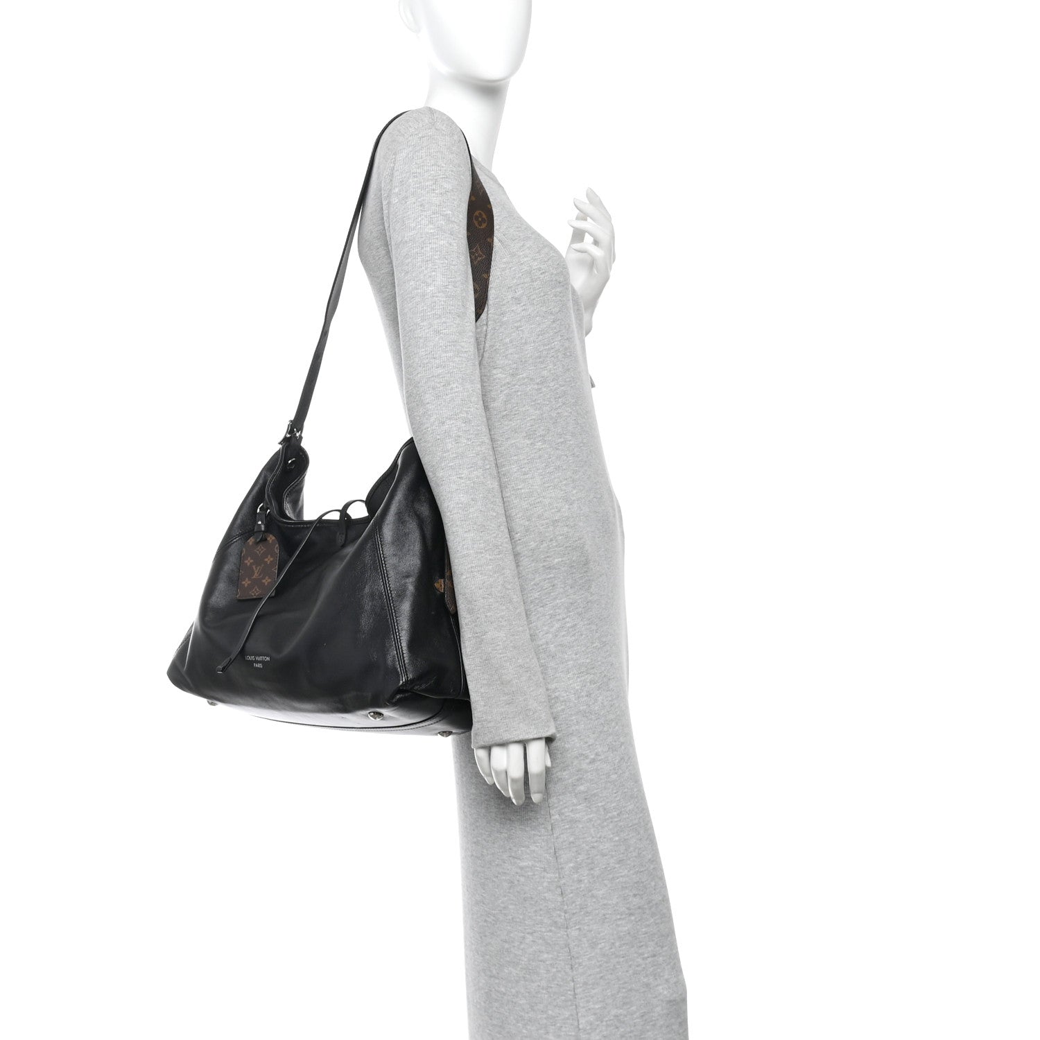 Louis Vuitton Lambskin CarryAll Vibe MM Black 2 of 10