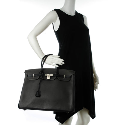 Hermes Taurillon Clemence Horseshoe Birkin 40 Black Graphite 12 of 22