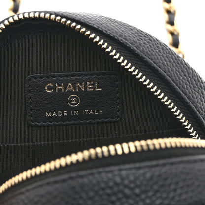 Chanel Caviar Quilted Round Filigree Crossbody Black 6 of 11