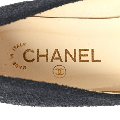 Chanel Tweed Crystal CC Ballerina Flats 39.5 Black 7 of 9