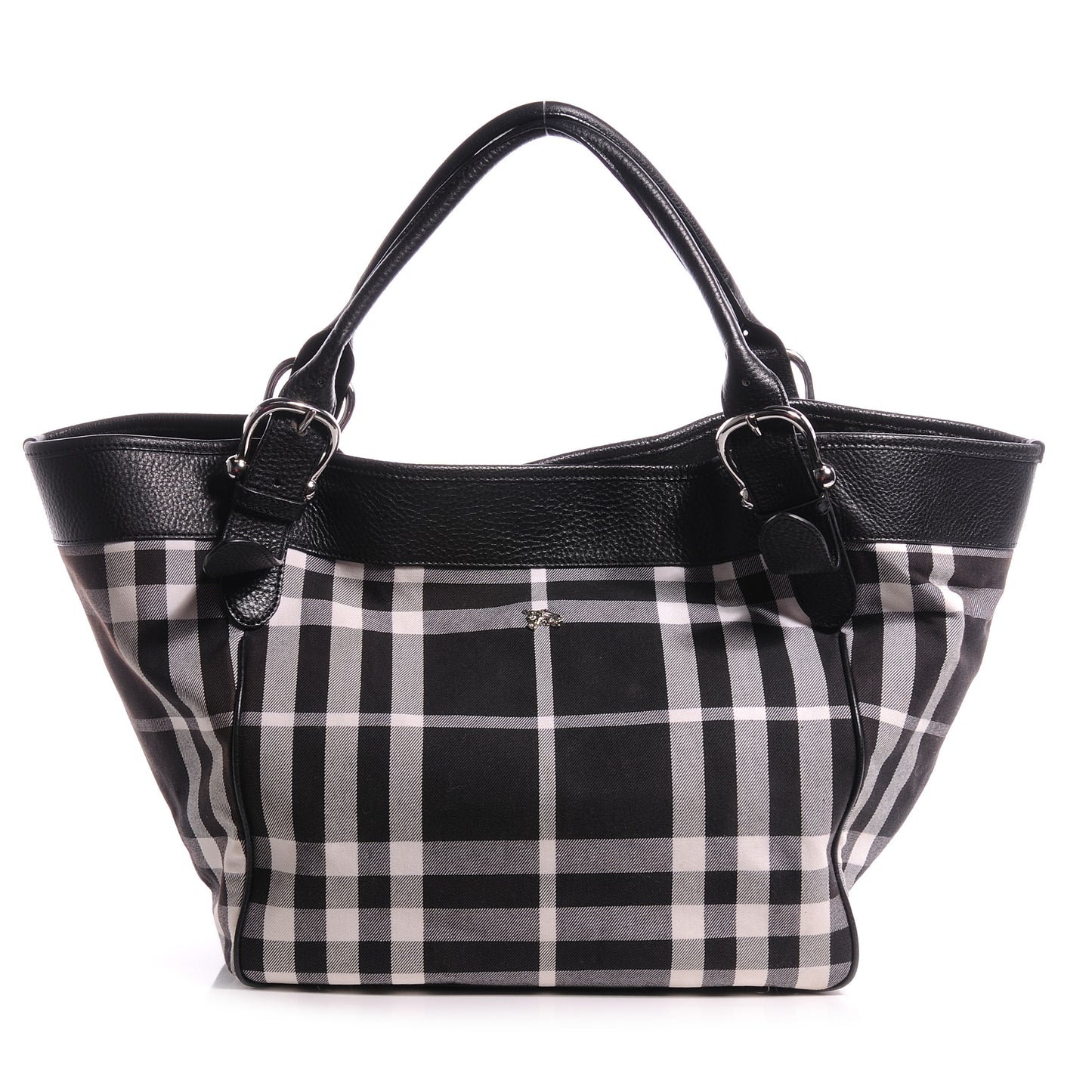 Canvas Check Tote Black