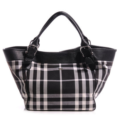 Burberry Canvas Check Tote Black 1 of 9