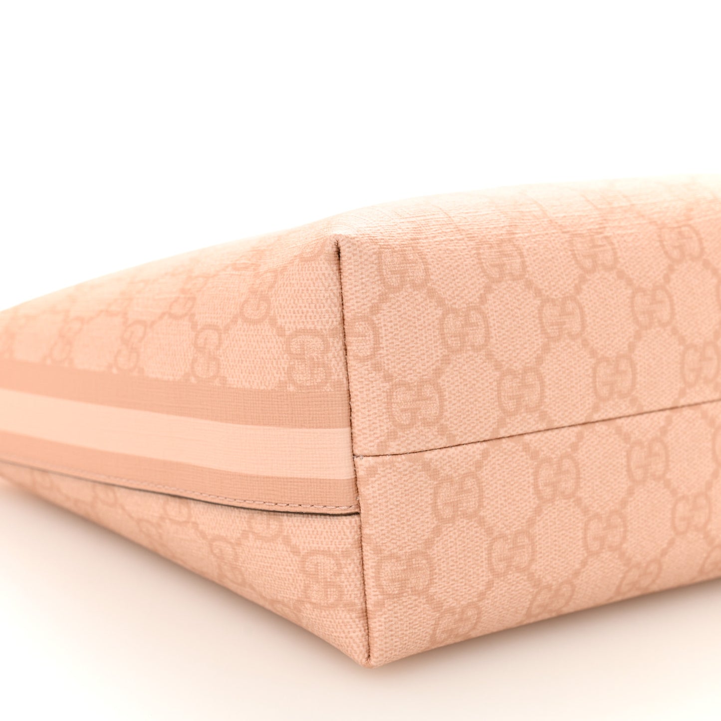 GG Supreme Monogram Textured Calfskin Web Super Mini Ophidia Shoulder Bag Pink