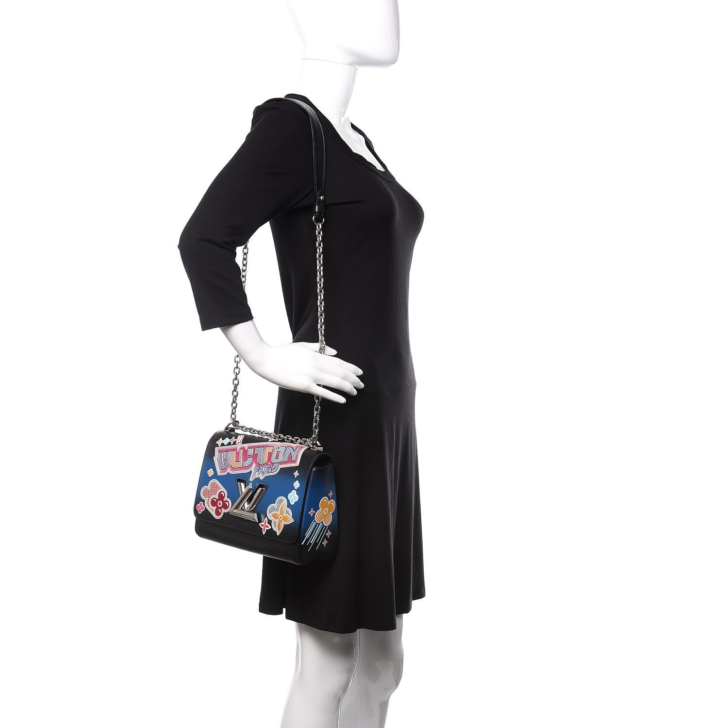 Louis Vuitton Epi Kawai Blossom Twist Shoulder Bag MM Black 2 of 11