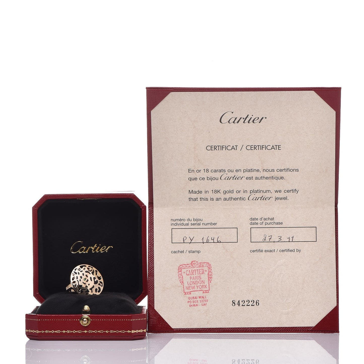 18K Yellow Gold Tsavorite Enamel Panthere De Cartier Ring 49 4.75