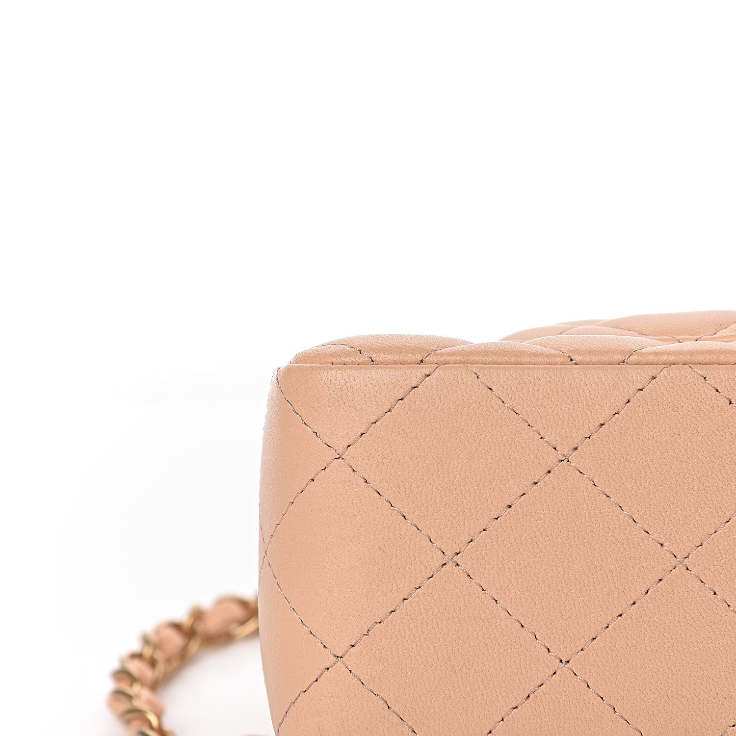 Chanel Lambskin Quilted Mini Rectangular Flap Beige 11 of 15